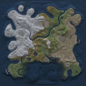 Thumbnail Rust Map: Procedural Map, Size: 3500, Seed: 419946823, 13 Monuments