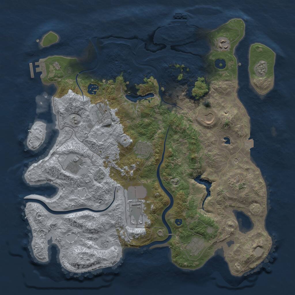 Rust Map: Procedural Map, Size: 4000, Seed: 26519, 16 Monuments
