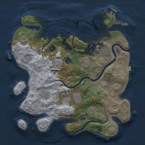 Thumbnail Rust Map: Procedural Map, Size: 3500, Seed: 270864396, 15 Monuments
