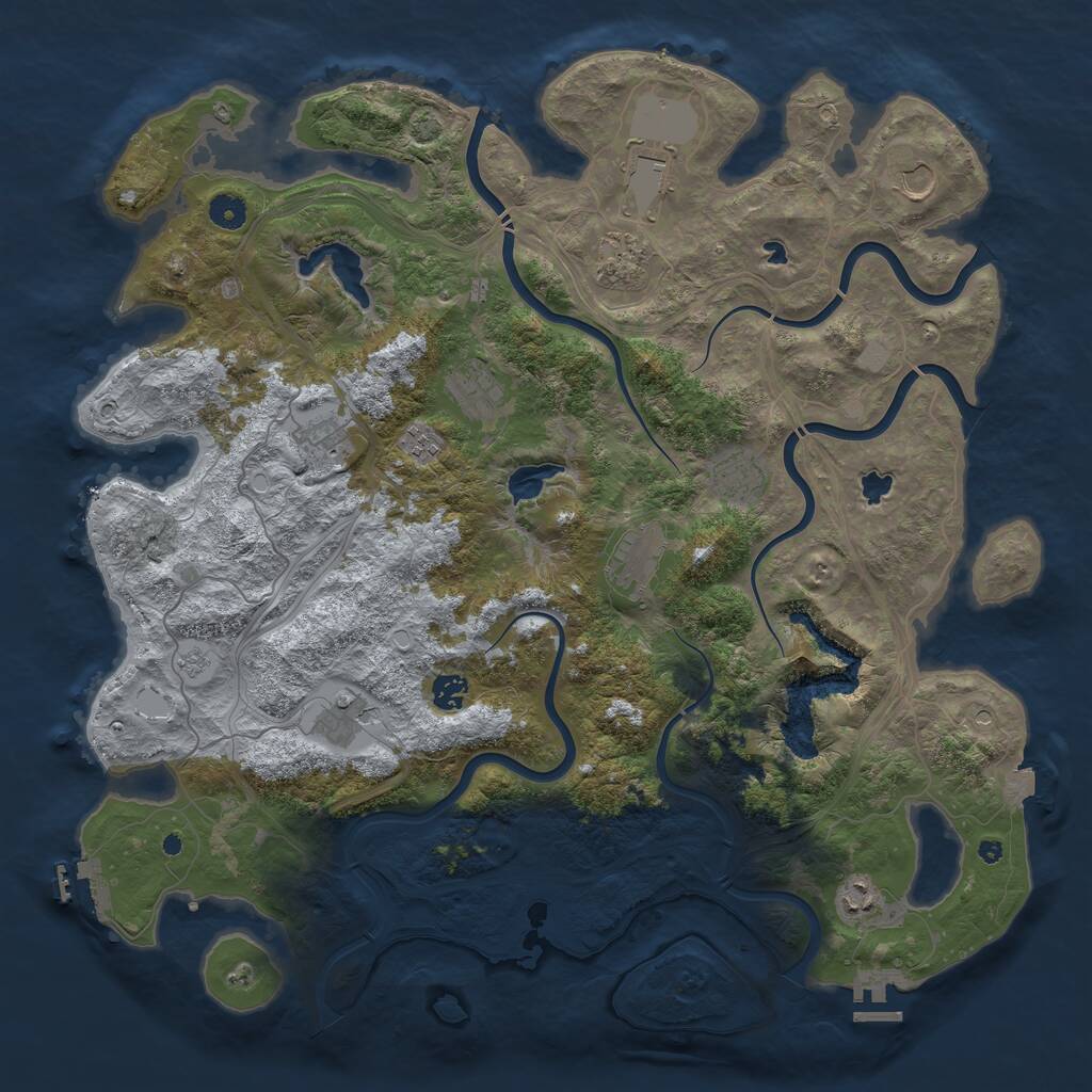 Rust Map: Procedural Map, Size: 4500, Seed: 583134208, 17 Monuments