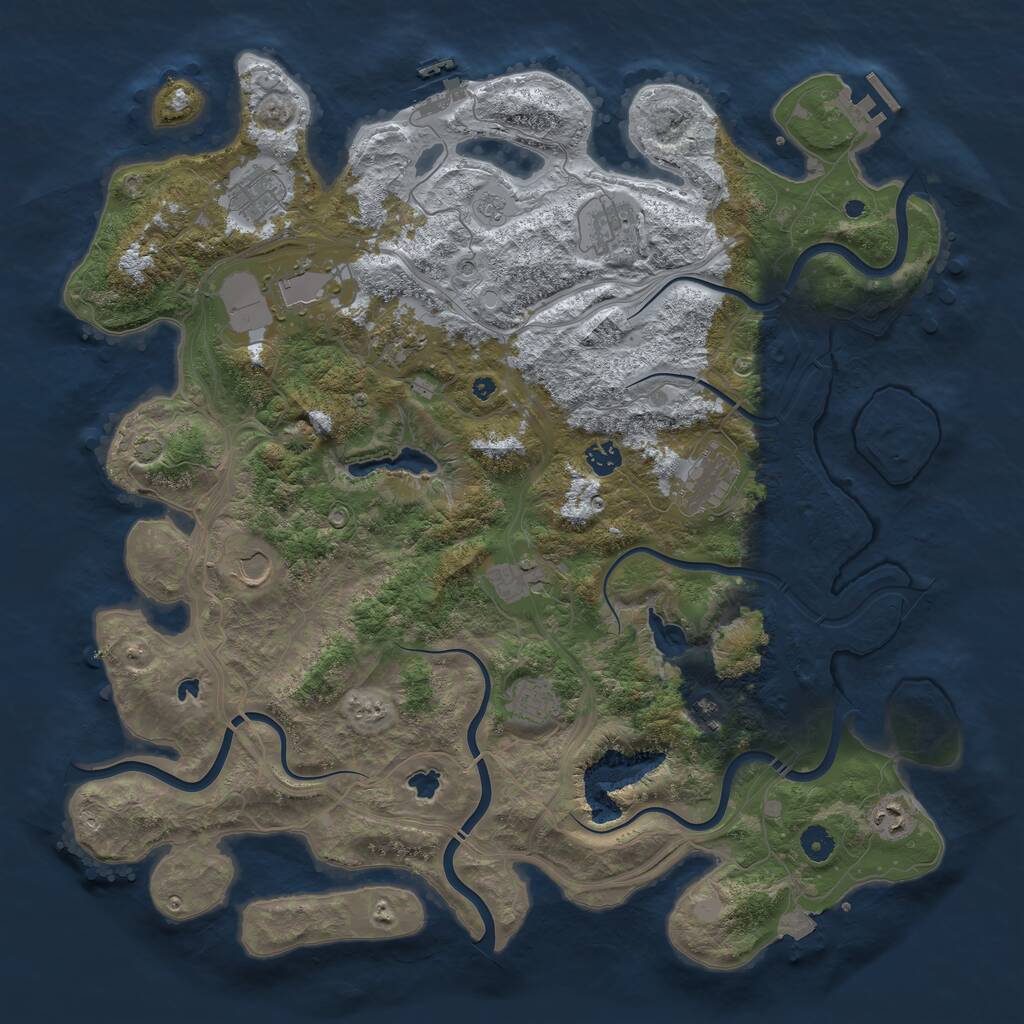 Rust Map: Procedural Map, Size: 4500, Seed: 158082098, 17 Monuments