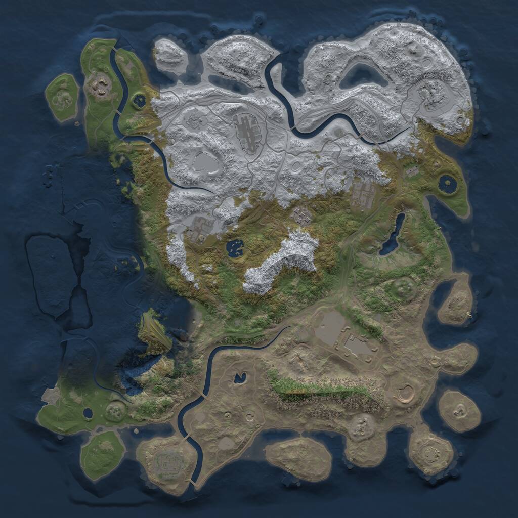 Rust Map: Procedural Map, Size: 4250, Seed: 1887998108, 16 Monuments