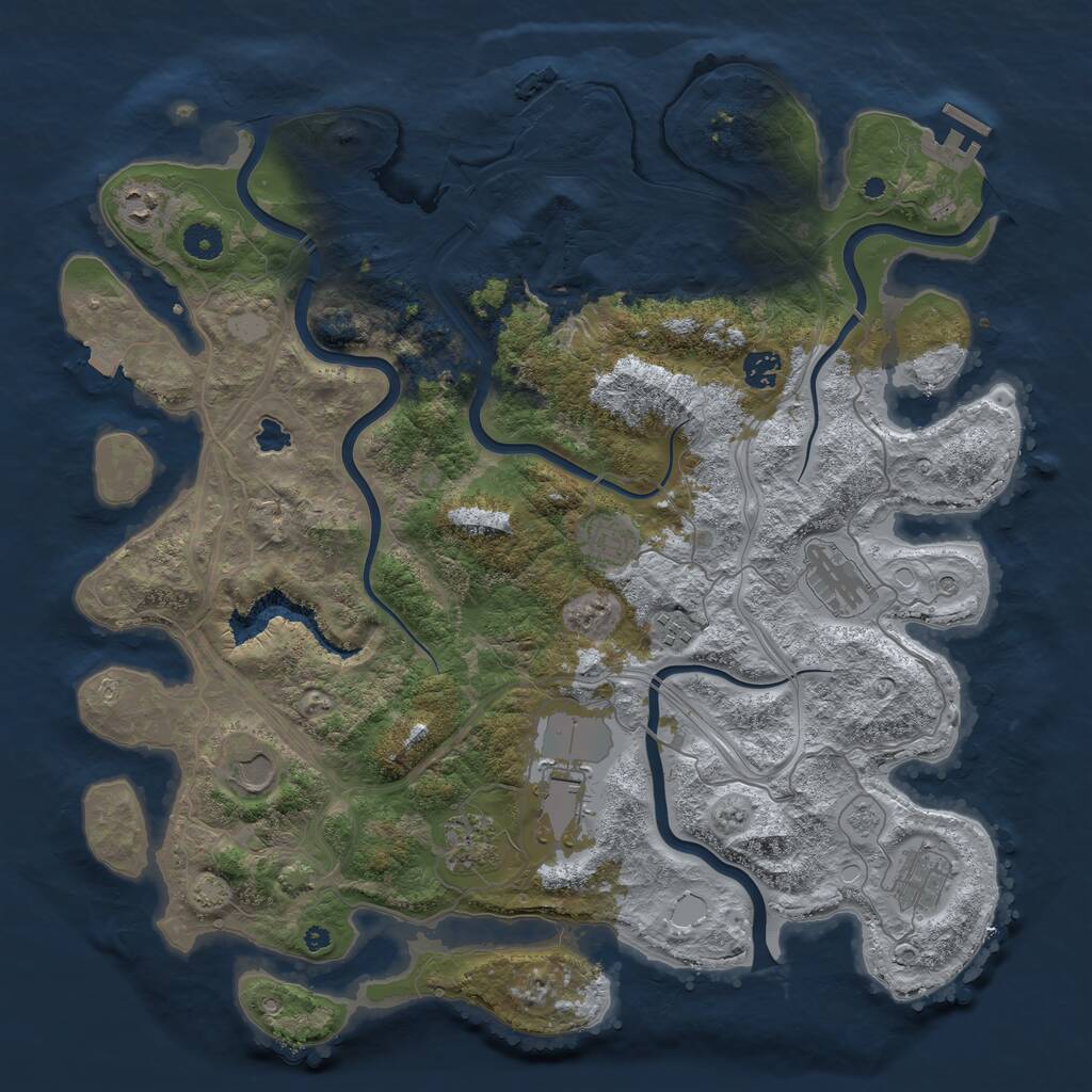 Rust Map: Procedural Map, Size: 4250, Seed: 1500370939, 15 Monuments