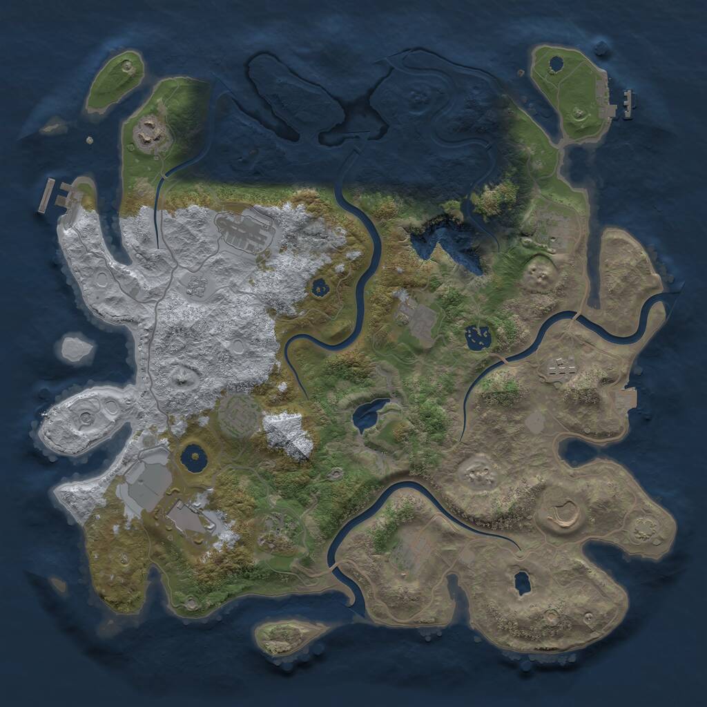 Rust Map: Procedural Map, Size: 4000, Seed: 589737616, 17 Monuments