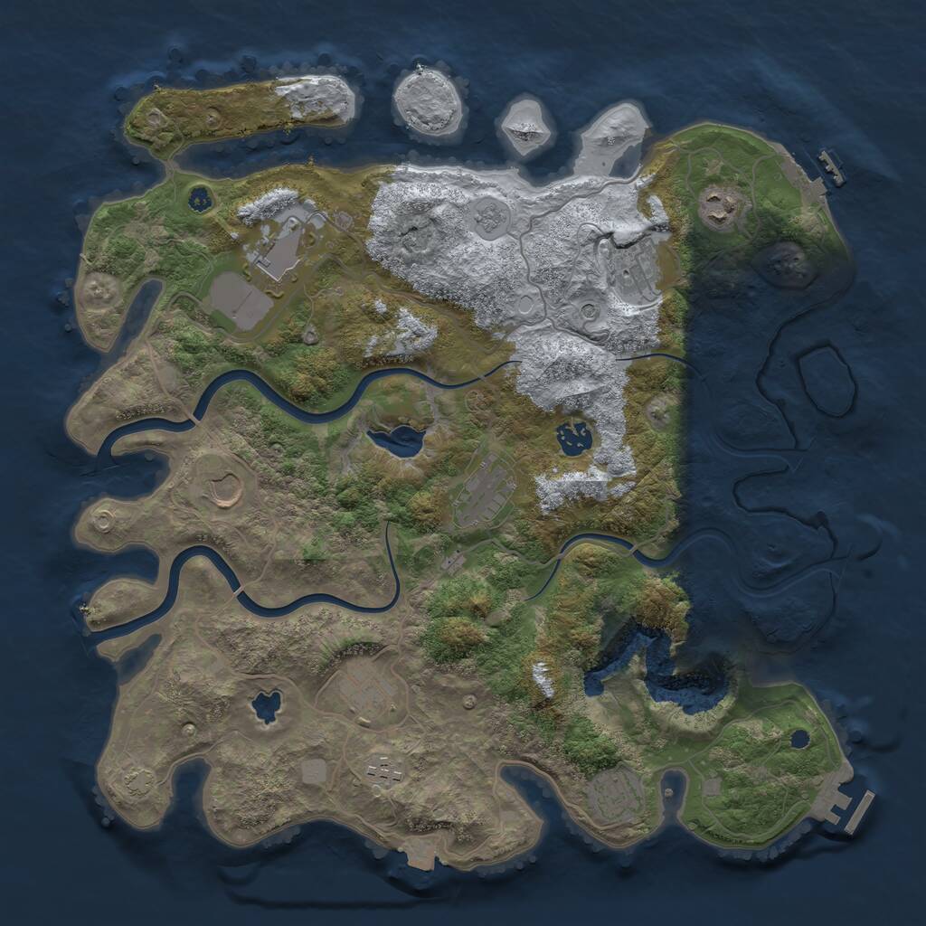 Rust Map: Procedural Map, Size: 4000, Seed: 771332773, 15 Monuments