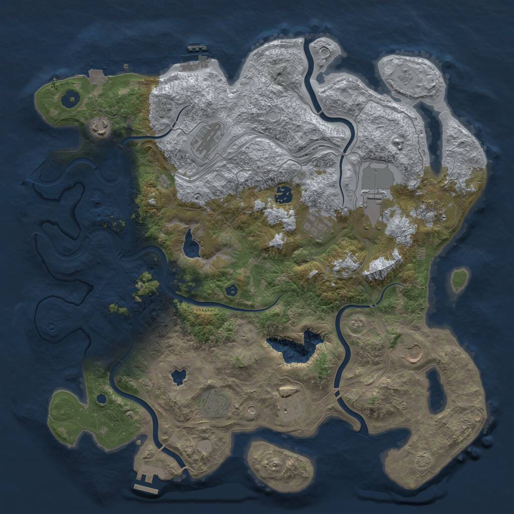 Rust Map: Procedural Map, Size: 4250, Seed: 516161006, 16 Monuments