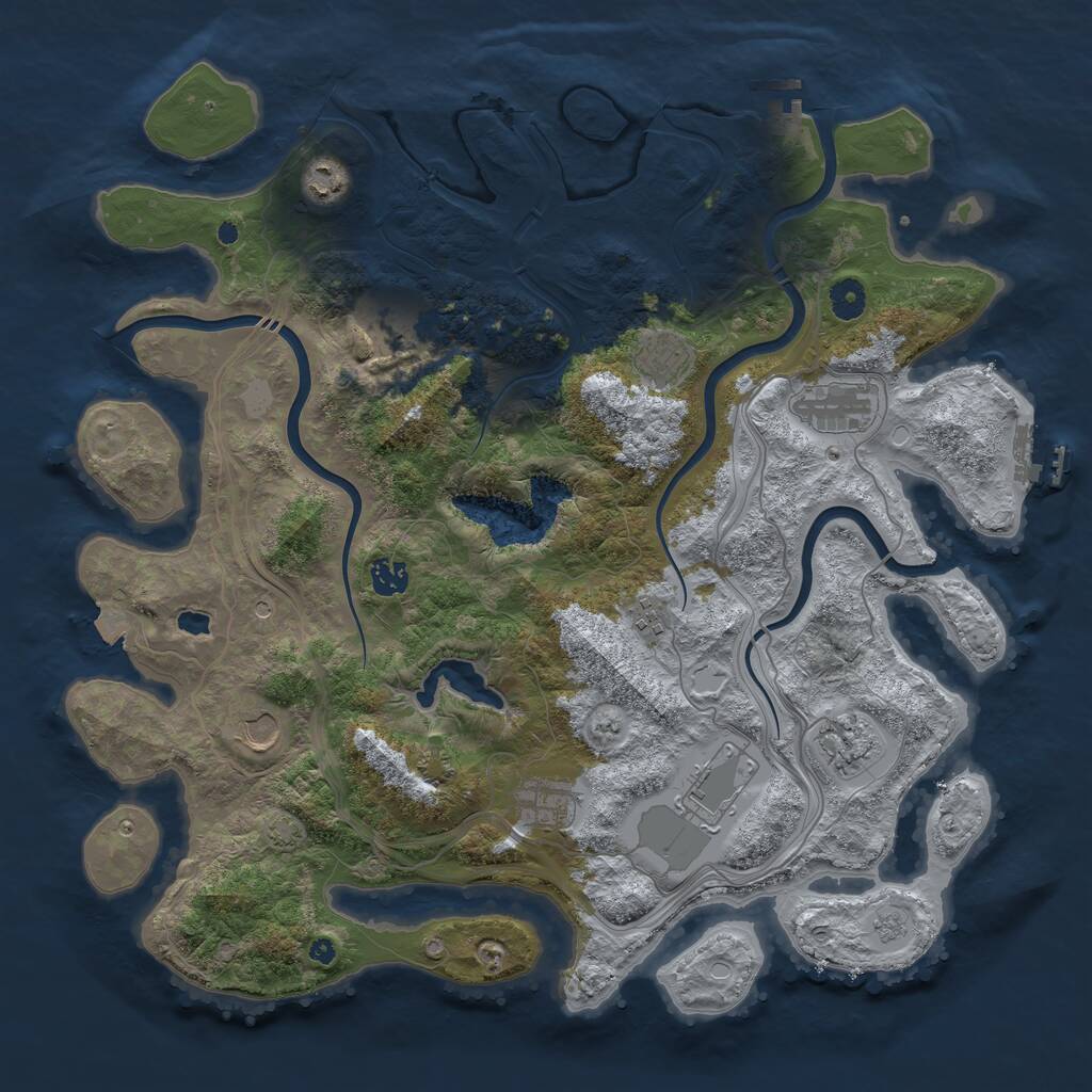 Rust Map: Procedural Map, Size: 4250, Seed: 397604935, 16 Monuments