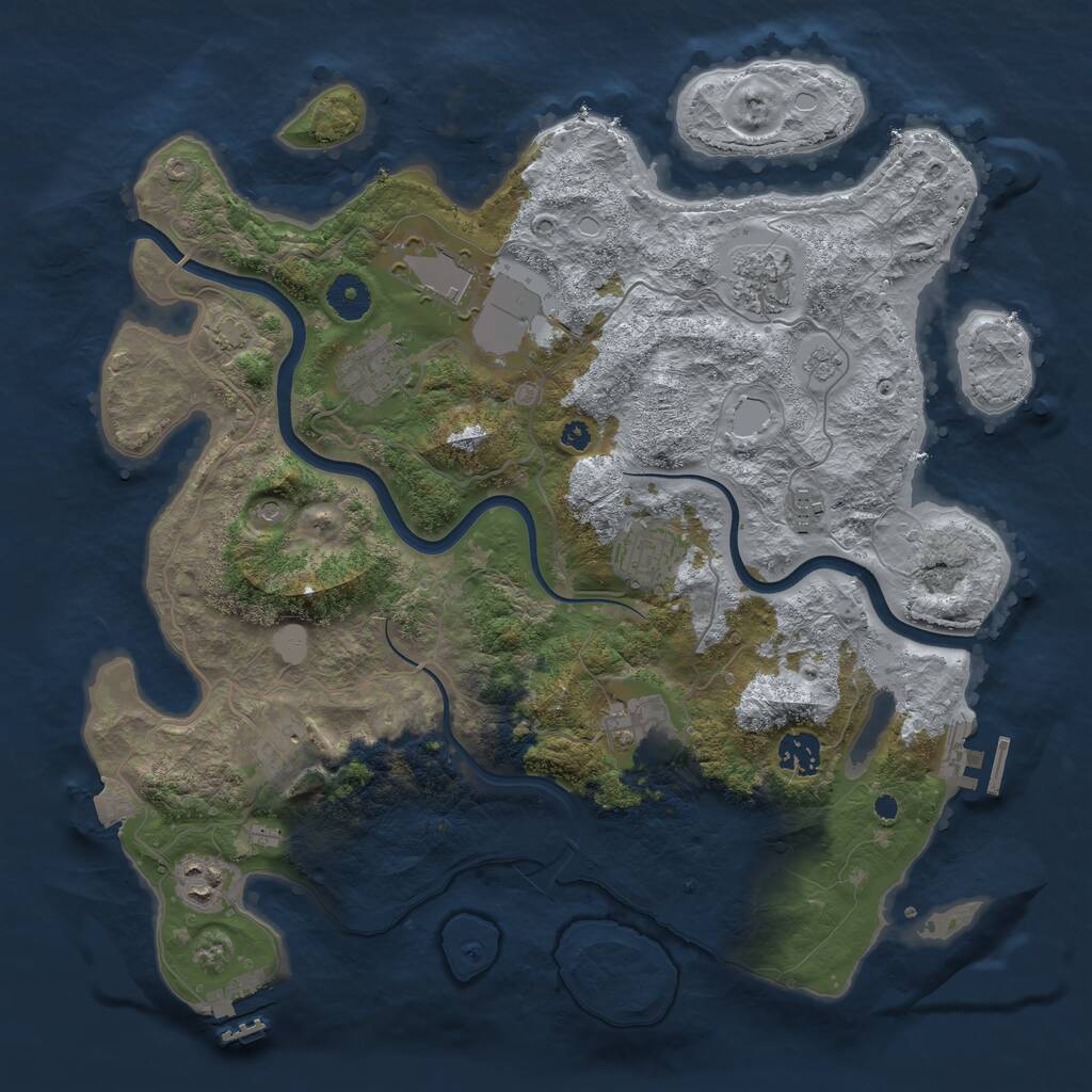 Rust Map: Procedural Map, Size: 3750, Seed: 462866755, 15 Monuments