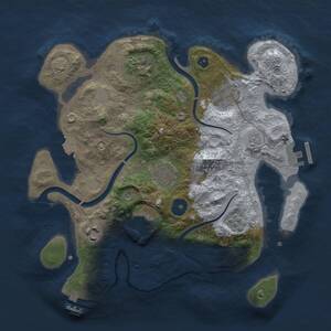 Thumbnail Rust Map: Procedural Map, Size: 3000, Seed: 140164105, 12 Monuments