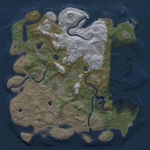 Thumbnail Rust Map: Procedural Map, Size: 4500, Seed: 27224264, 17 Monuments