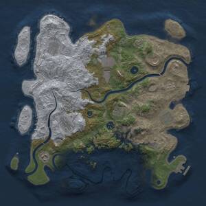 Thumbnail Rust Map: Procedural Map, Size: 3955, Seed: 670487066, 15 Monuments