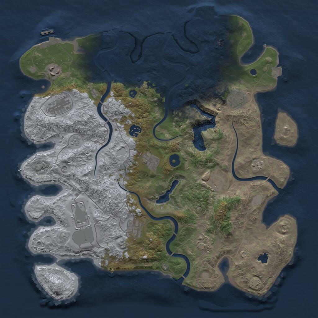 Rust Map: Procedural Map, Size: 4000, Seed: 726532331, 16 Monuments