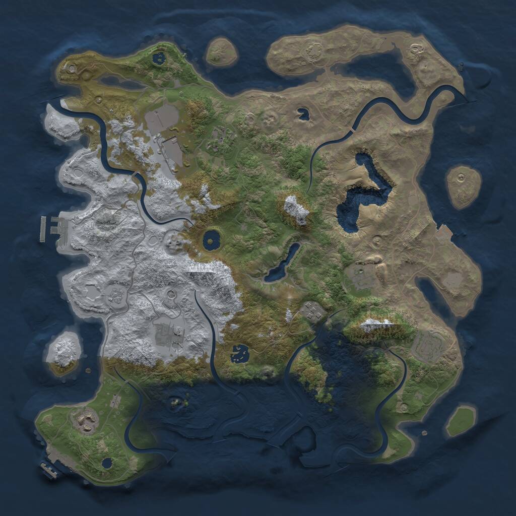 Rust Map: Procedural Map, Size: 4000, Seed: 1531685795, 14 Monuments