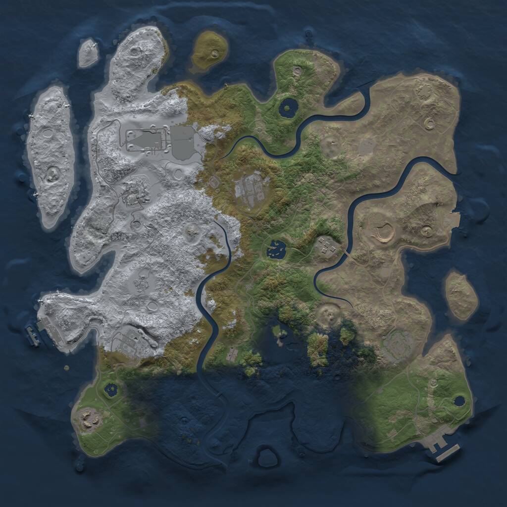 Rust Map: Procedural Map, Size: 3888, Seed: 125961466, 16 Monuments