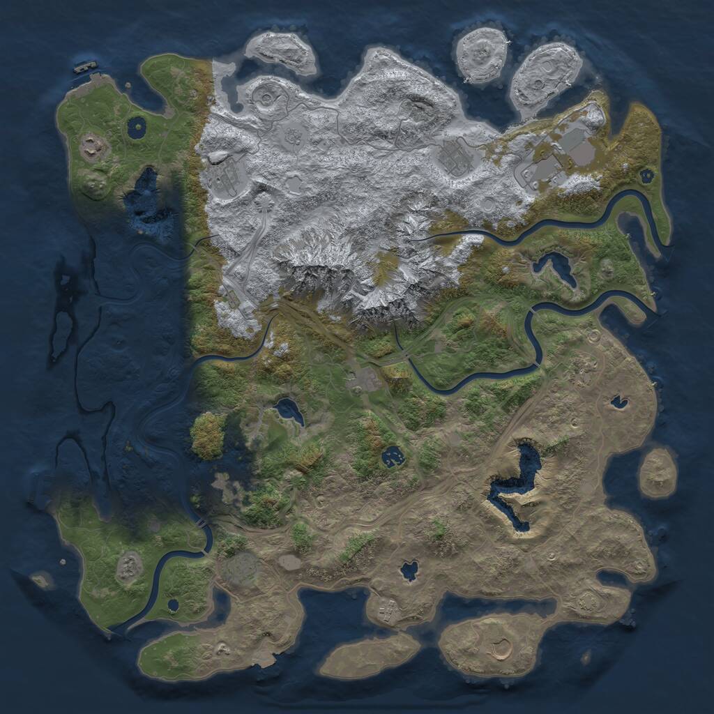 Rust Map: Procedural Map, Size: 5000, Seed: 95875236, 17 Monuments