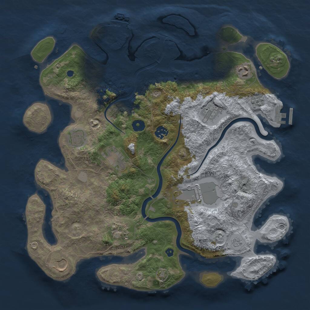 Rust Map: Procedural Map, Size: 3750, Seed: 1374588692, 15 Monuments