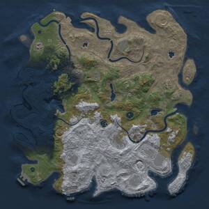 Thumbnail Rust Map: Procedural Map, Size: 4500, Seed: 398984912, 17 Monuments