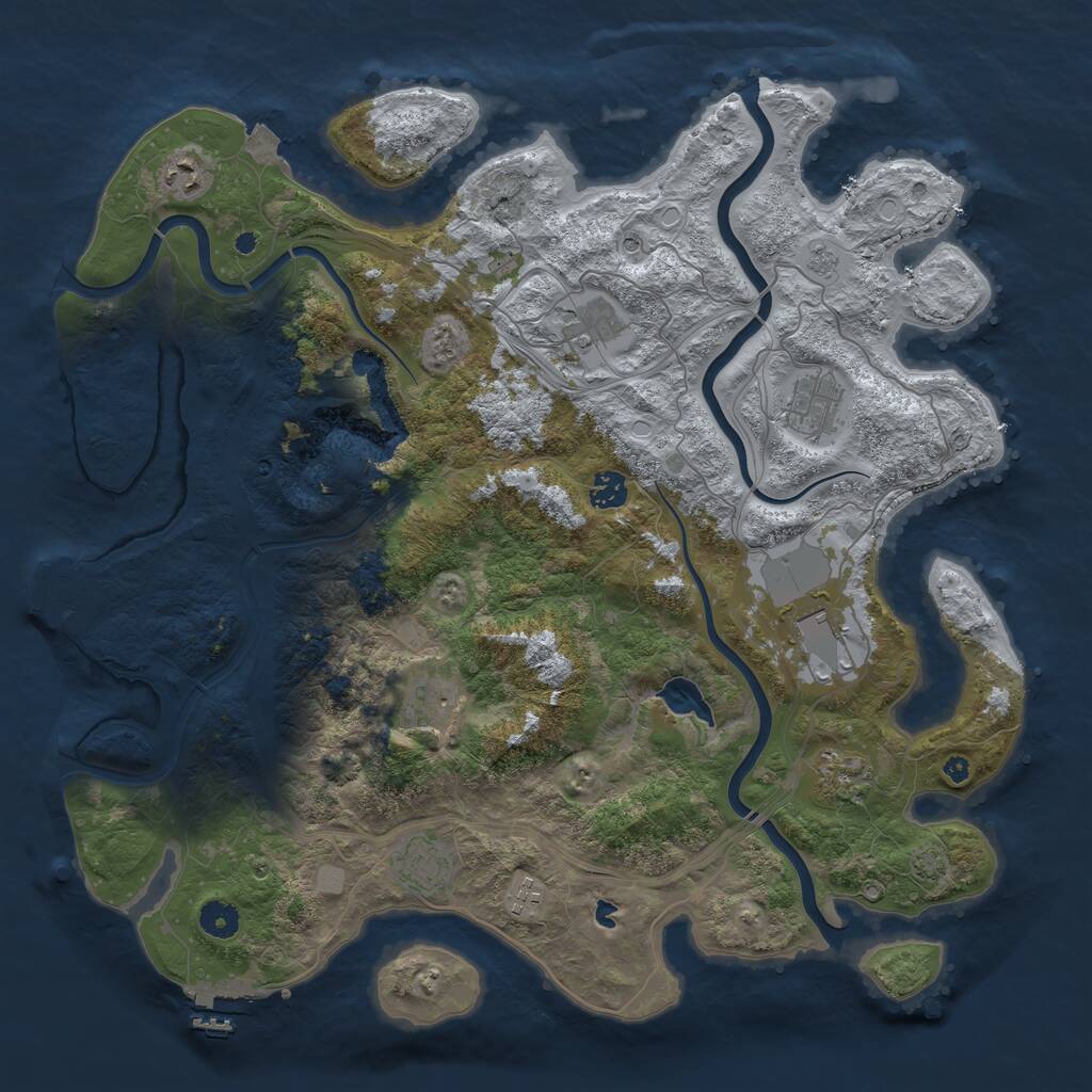 Rust Map: Procedural Map, Size: 4250, Seed: 86315508, 15 Monuments