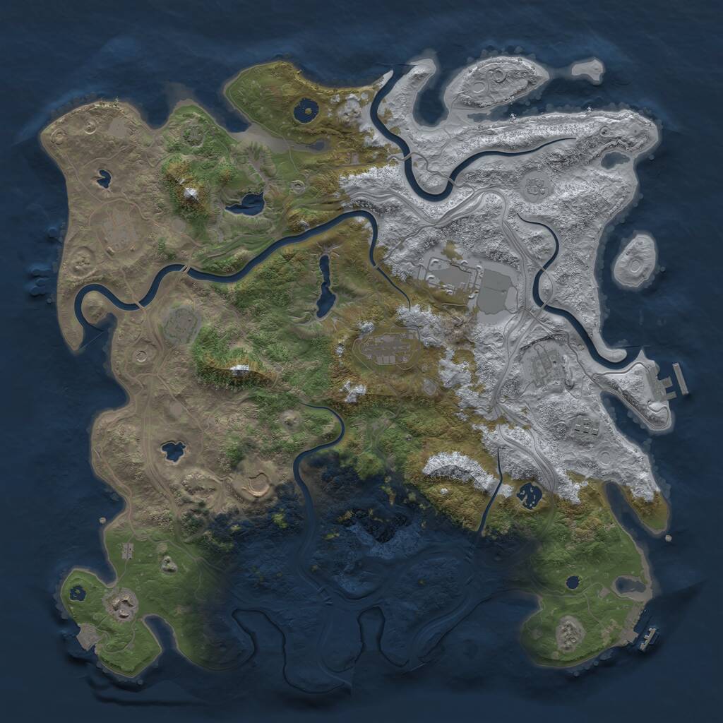 Rust Map: Procedural Map, Size: 4500, Seed: 518789361, 15 Monuments