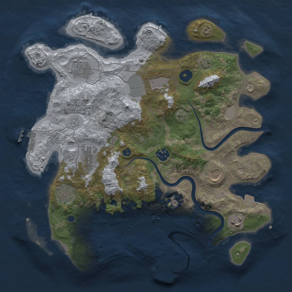 Rust Map: Procedural Map, Size: 3500, Seed: 260116, 14 Monuments