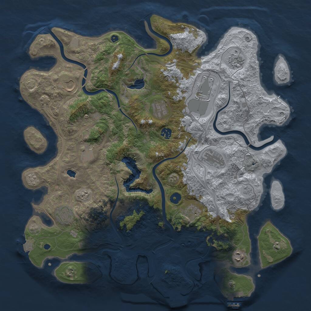 Rust Map: Procedural Map, Size: 4250, Seed: 560239392, 17 Monuments