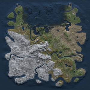 Thumbnail Rust Map: Procedural Map, Size: 5000, Seed: 4303665, 17 Monuments