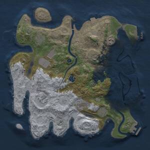 Thumbnail Rust Map: Procedural Map, Size: 3500, Seed: 1138660185, 15 Monuments