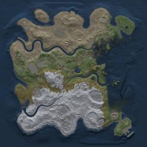 Thumbnail Rust Map: Procedural Map, Size: 3750, Seed: 339664, 17 Monuments