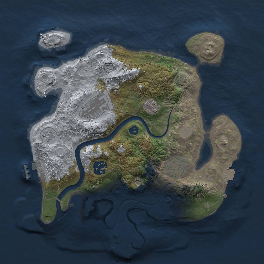 Rust Map: Procedural Map, Size: 2800, Seed: 1034297310, 10 Monuments