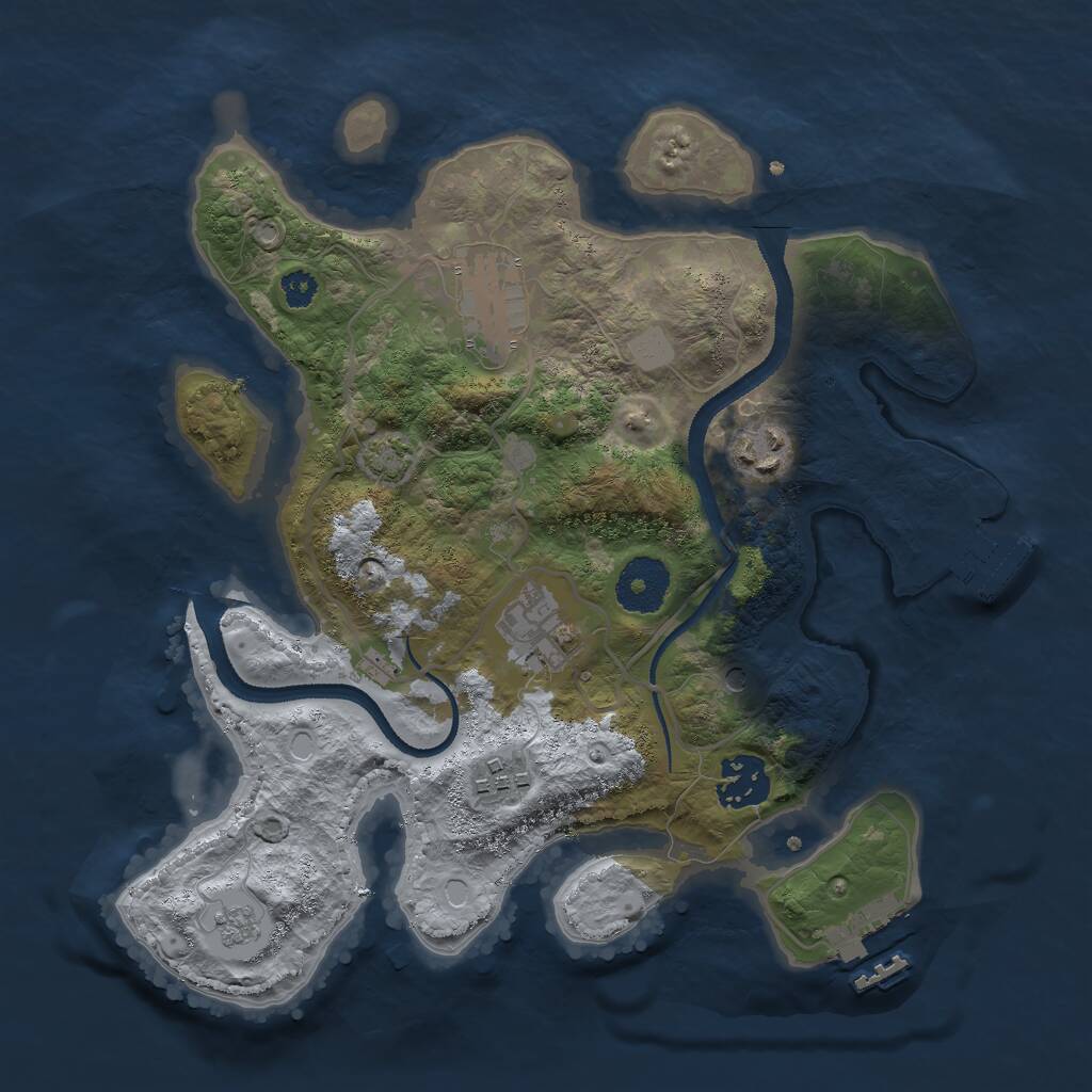 Rust Map: Procedural Map, Size: 3000, Seed: 541848595, 11 Monuments