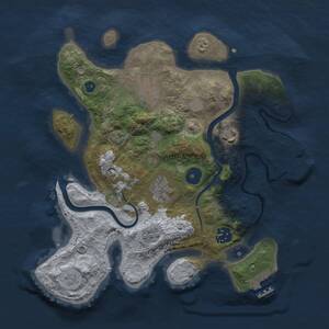 Thumbnail Rust Map: Procedural Map, Size: 3000, Seed: 541848595, 11 Monuments