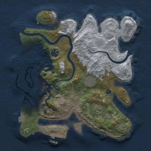 Thumbnail Rust Map: Procedural Map, Size: 3000, Seed: 592181529, 10 Monuments