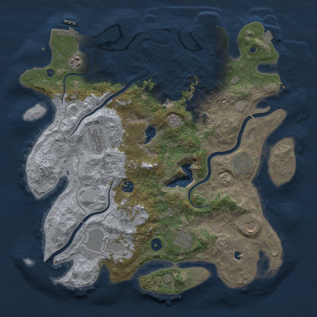 Rust Map: Procedural Map, Size: 4000, Seed: 1489867776, 16 Monuments