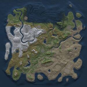 Thumbnail Rust Map: Procedural Map, Size: 4500, Seed: 1837163244, 17 Monuments