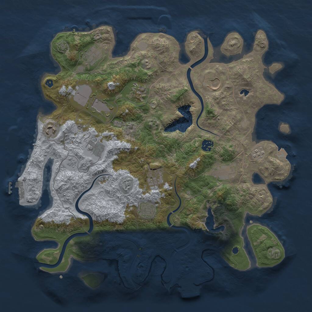 Rust Map: Procedural Map, Size: 4000, Seed: 139334870, 17 Monuments