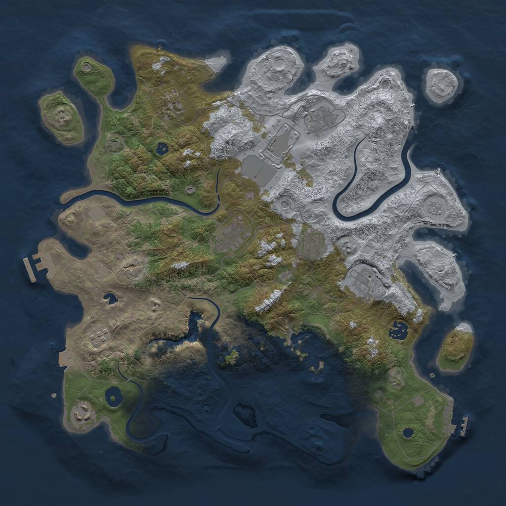 Rust Map: Procedural Map, Size: 4000, Seed: 196268745, 15 Monuments