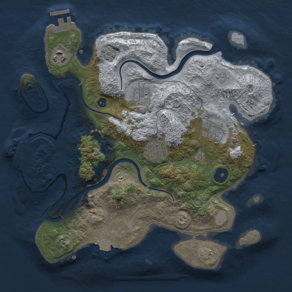 Rust Map: Procedural Map, Size: 3000, Seed: 644832049, 11 Monuments