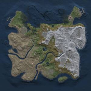 Thumbnail Rust Map: Procedural Map, Size: 3500, Seed: 1010823832, 16 Monuments