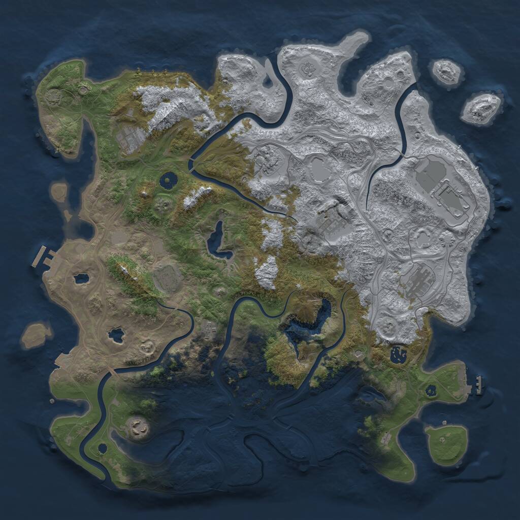 Rust Map: Procedural Map, Size: 4500, Seed: 1590426441, 15 Monuments