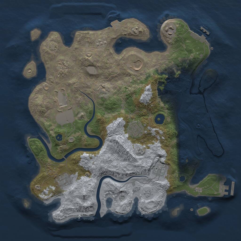 Rust Map: Procedural Map, Size: 3500, Seed: 1550311914, 14 Monuments
