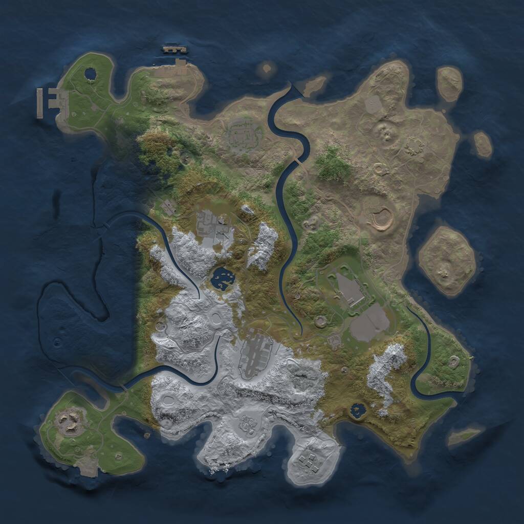 Rust Map: Procedural Map, Size: 3500, Seed: 1637582660, 14 Monuments