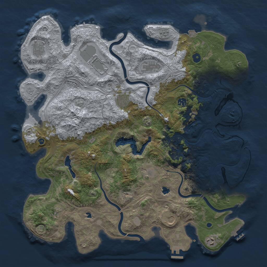 Rust Map: Procedural Map, Size: 4500, Seed: 724042703, 16 Monuments