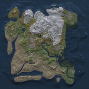 Thumbnail Rust Map: Procedural Map, Size: 3750, Seed: 15126, 16 Monuments