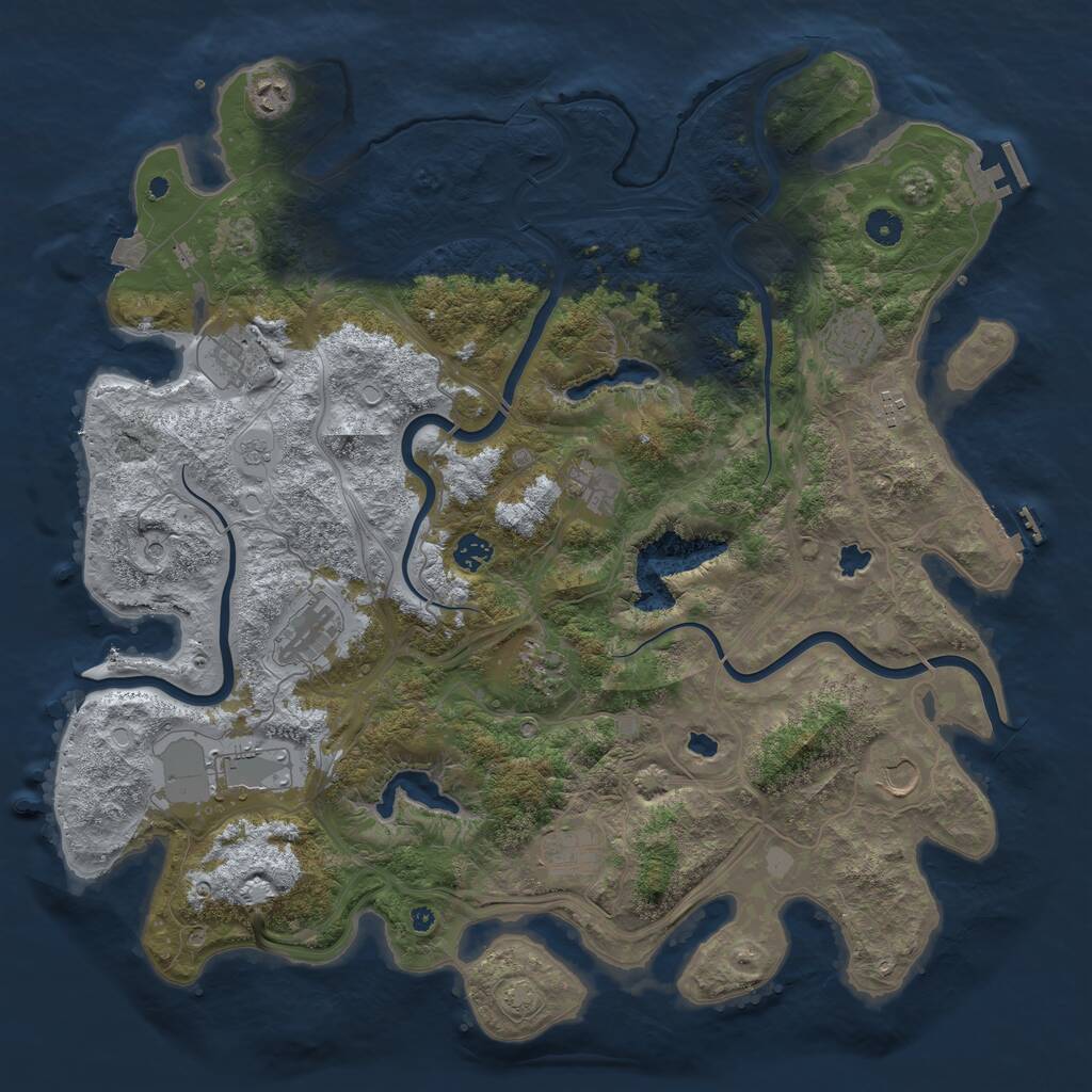 Rust Map: Procedural Map, Size: 4500, Seed: 603818990, 17 Monuments
