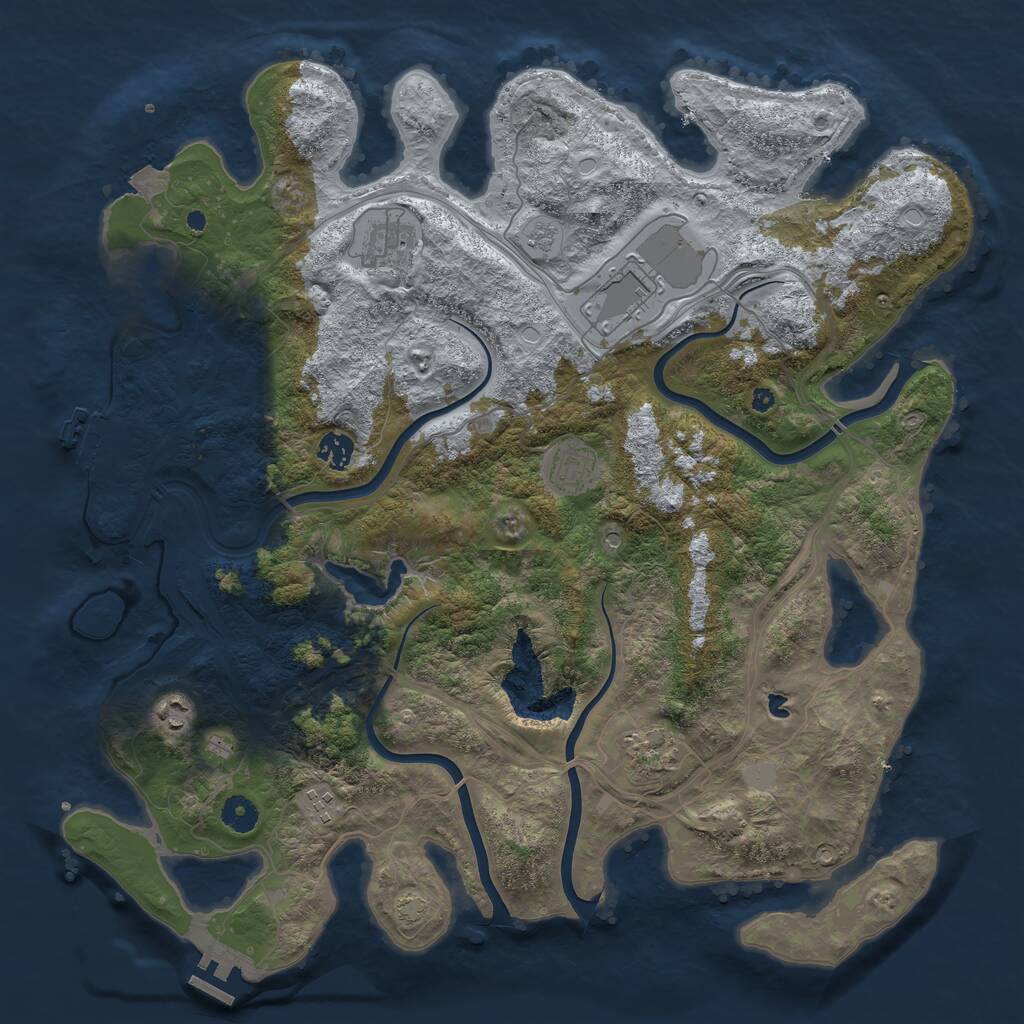 Rust Map: Procedural Map, Size: 4250, Seed: 87102, 13 Monuments