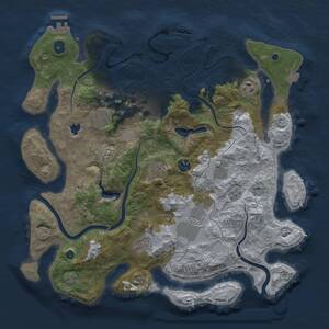 Thumbnail Rust Map: Procedural Map, Size: 4000, Seed: 1011600685, 15 Monuments