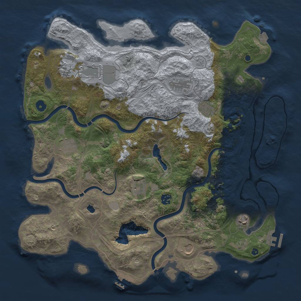 Rust Map: Procedural Map, Size: 4250, Seed: 69958069, 16 Monuments