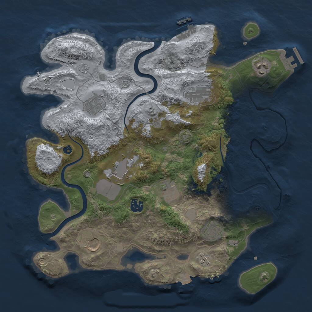 Rust Map: Procedural Map, Size: 3500, Seed: 282901882, 15 Monuments