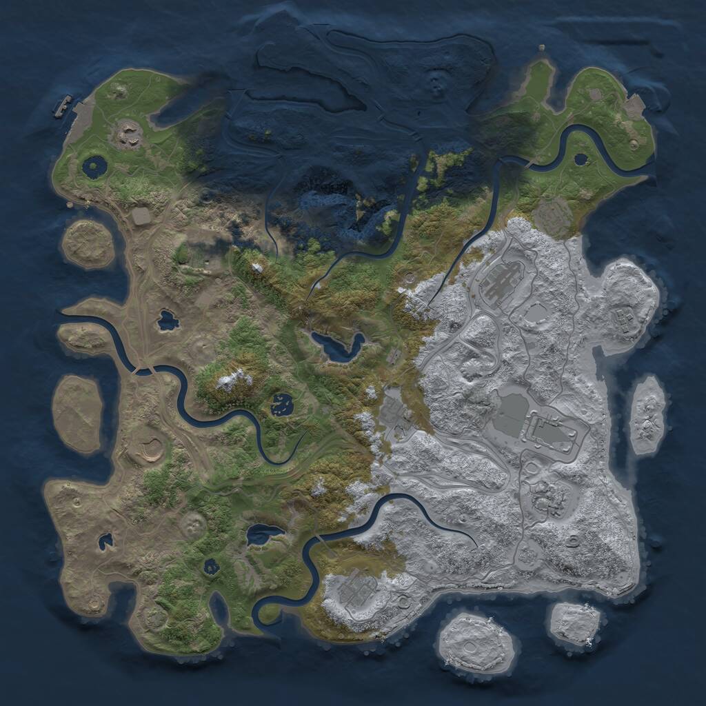 Rust Map: Procedural Map, Size: 4500, Seed: 8791, 17 Monuments