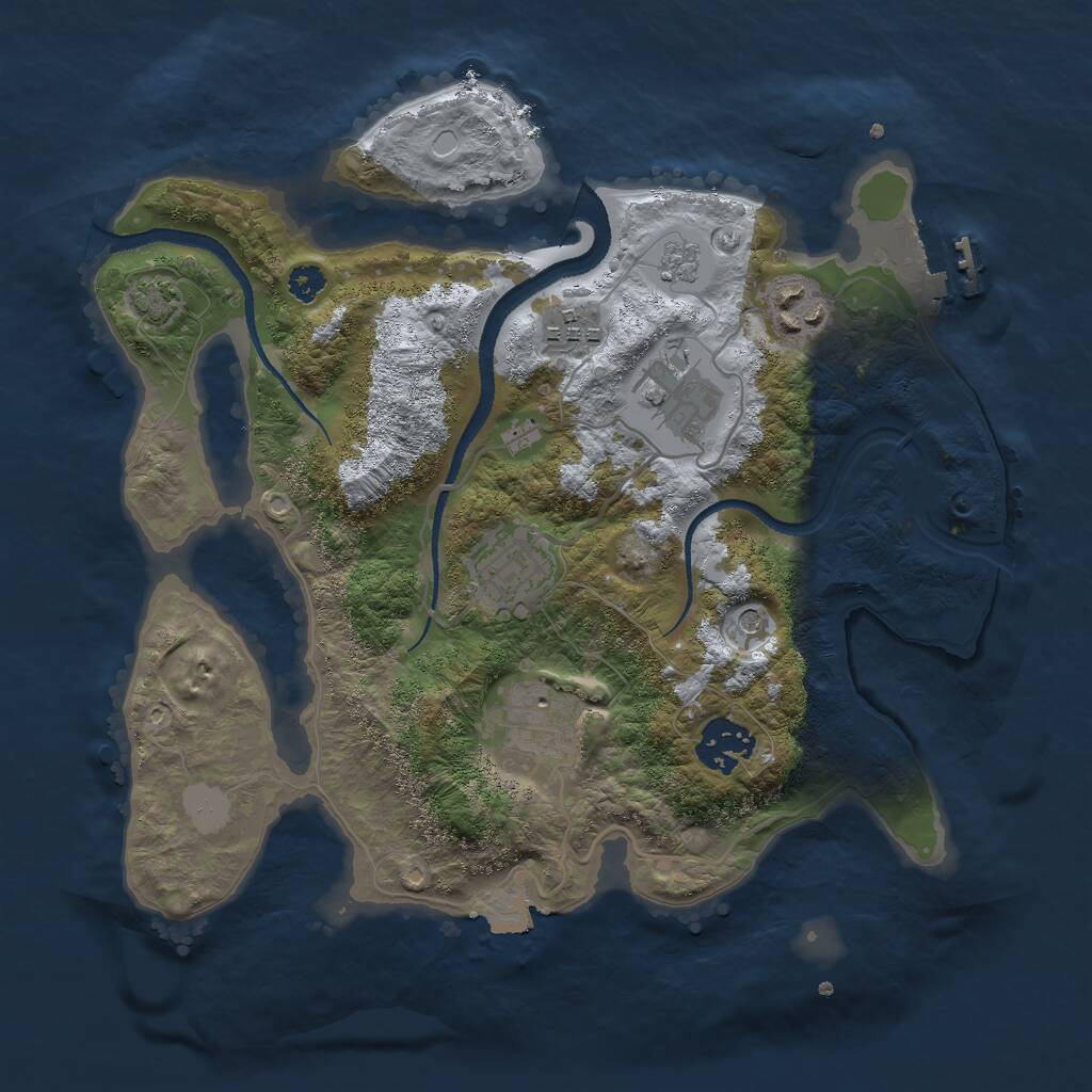 Rust Map: Procedural Map, Size: 3000, Seed: 2017893051, 11 Monuments